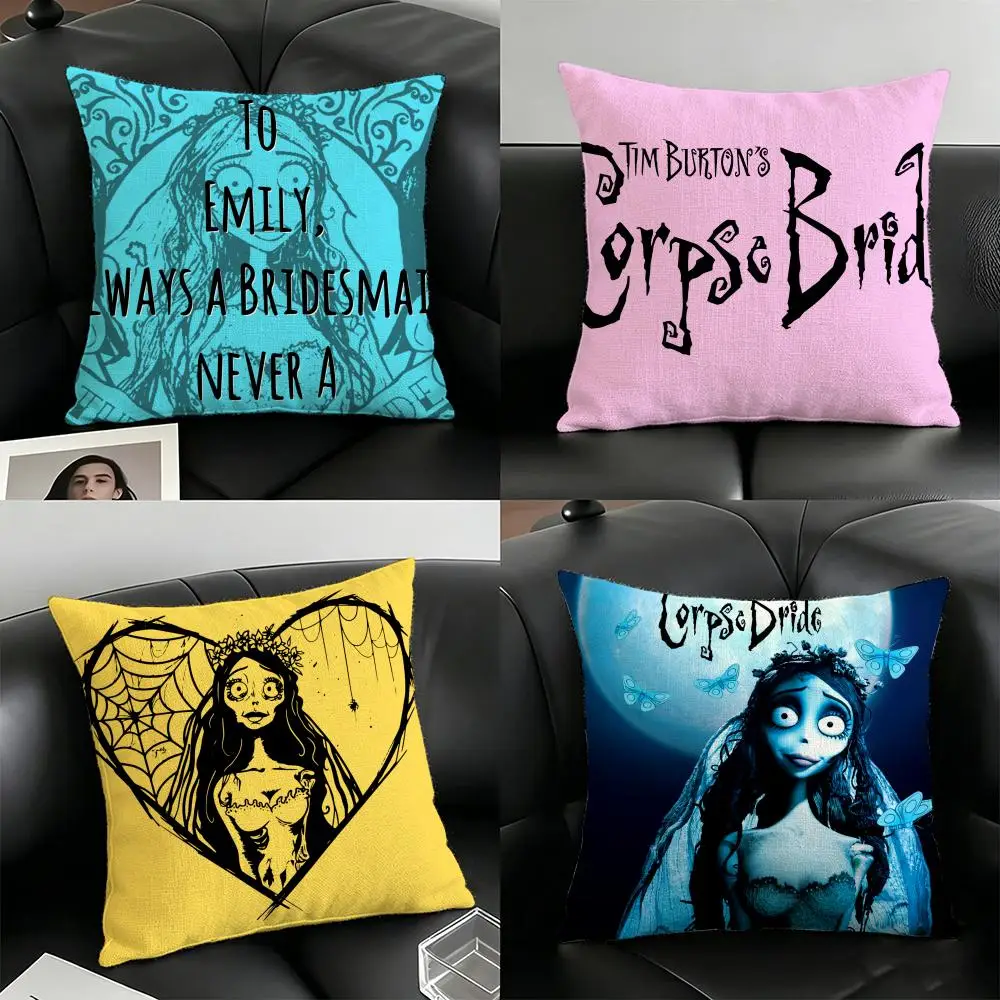 C-corpse B-Brides Moive Pillow Case Linen Pillow Covers Cover For Couch Living Room Bench Patio Floor Linen Home Decor