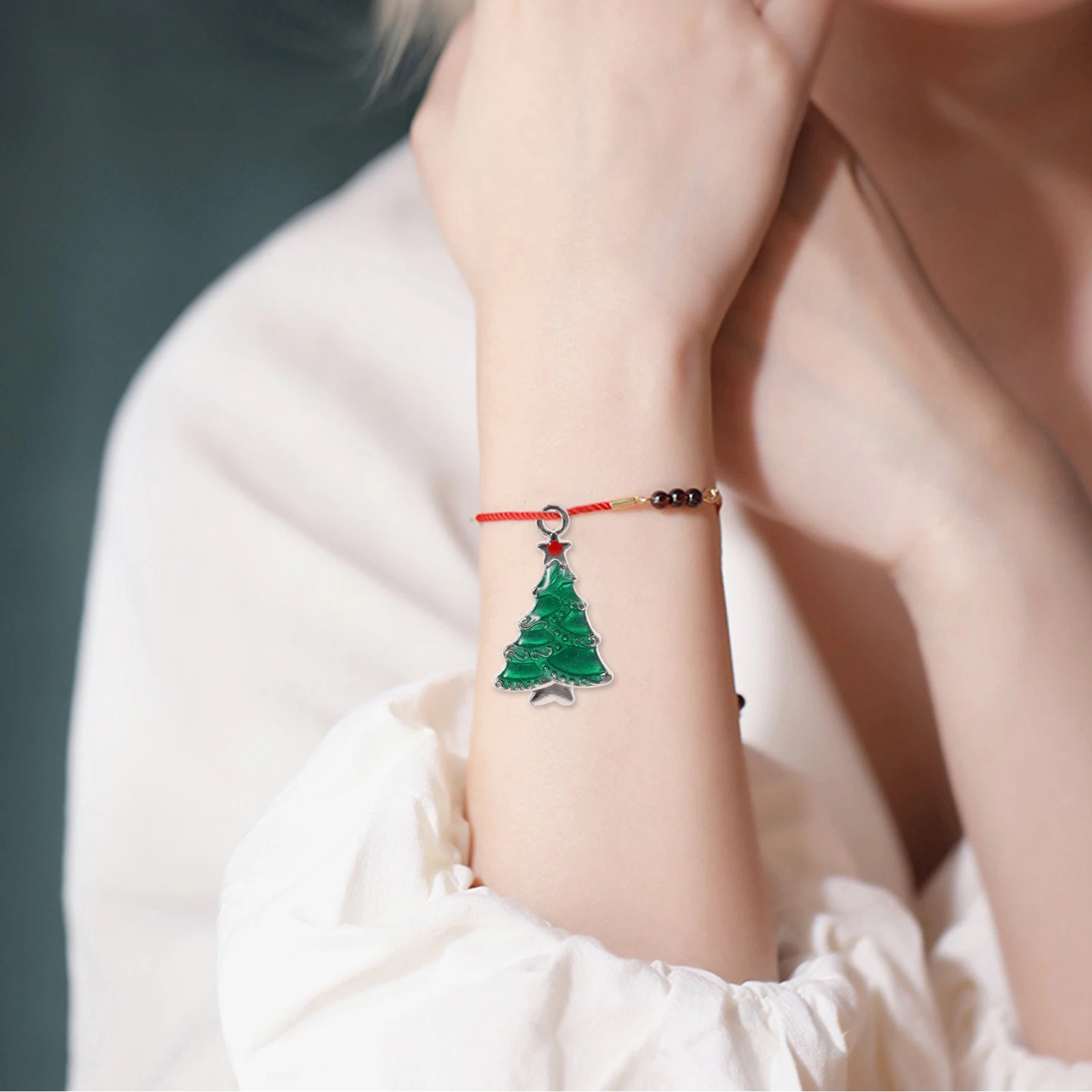 

20 шт., подвески в виде рождественской елки, сплав, аксессуары для изготовления ювелирных изделий своими руками для ожерелья, браслета, подвески, подвеска из зеленого сплава