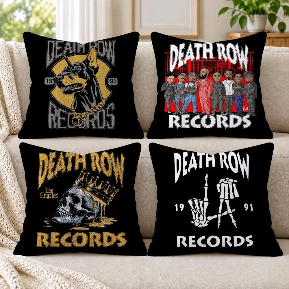 D-Death Row Records Cushion Cover Short Plush Double-Sided Printing Sofa Bedroom Living Room Throw Pillow Cover Home Decor