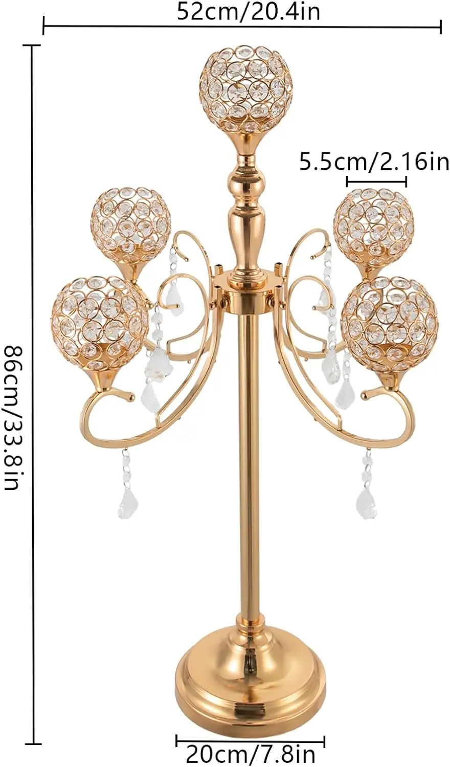 12pcs)75cm /100cm)crystal ball candle holder luxury lotus flower wedding centerpiece flower stand for coffee table party ev