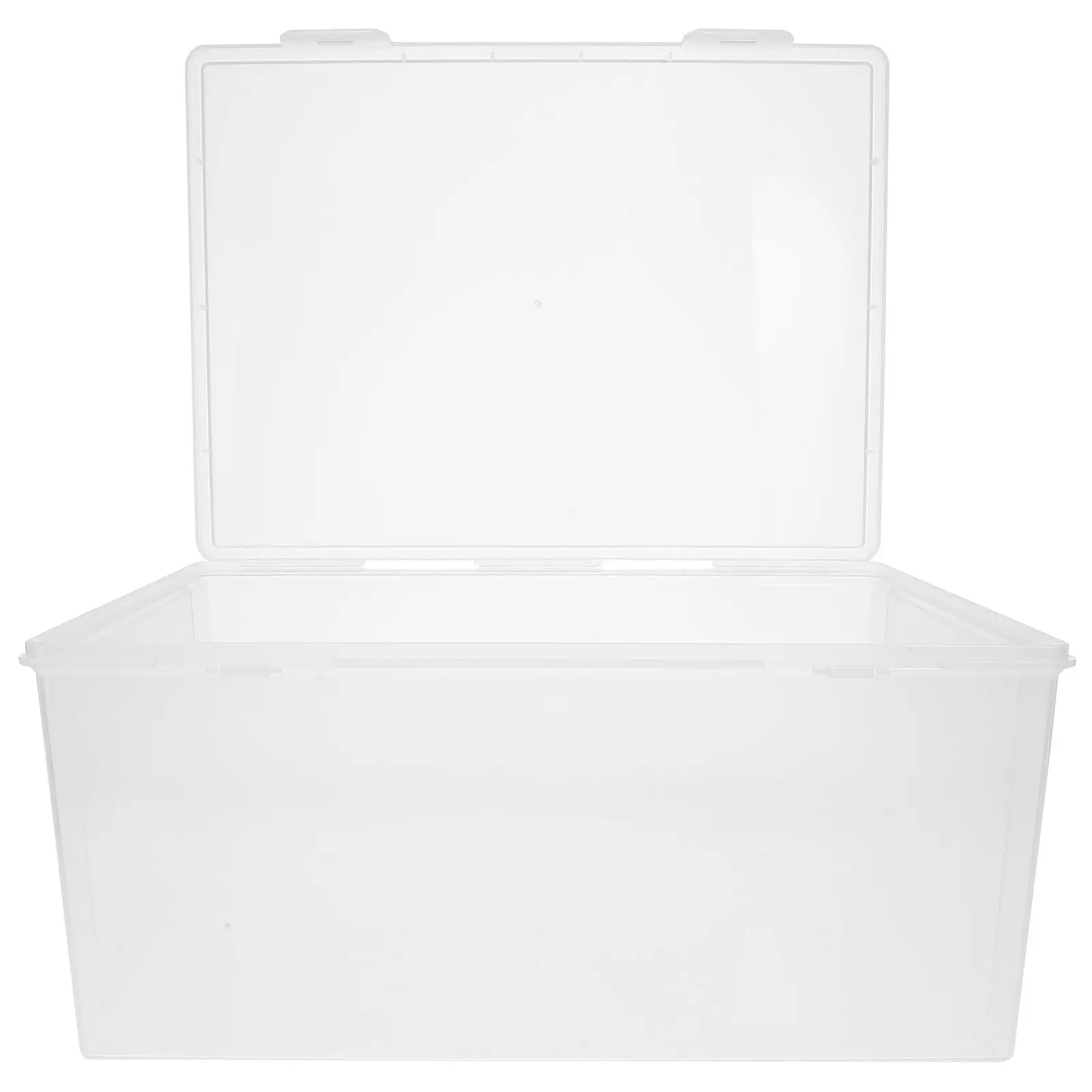 

Large Capacity Document Storage Box PP Material Flat Organizer Desktop Bookshelf File Box Stackable Secure Buckle