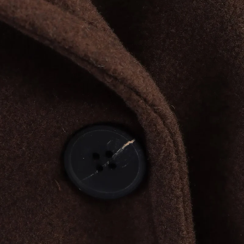 Willshela معاطف نسائية طويلة بنية اللون مزدوجة الصدر بأكمام طويلة ورقبة طية صدر السترة وأكمام طويلة ملابس نسائية أنيقة