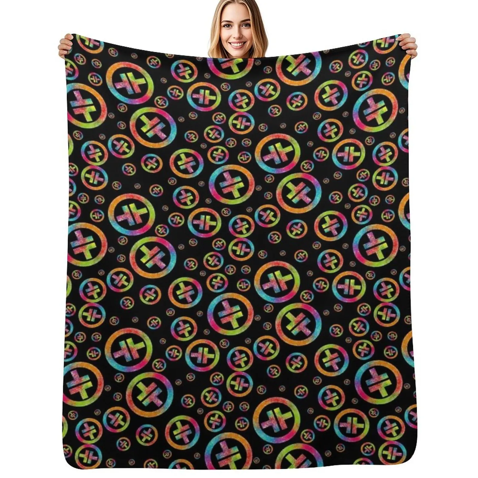 Take That Neon Symbol Throw Blanket Lightweight Cozy Blanket for Bed Sofa