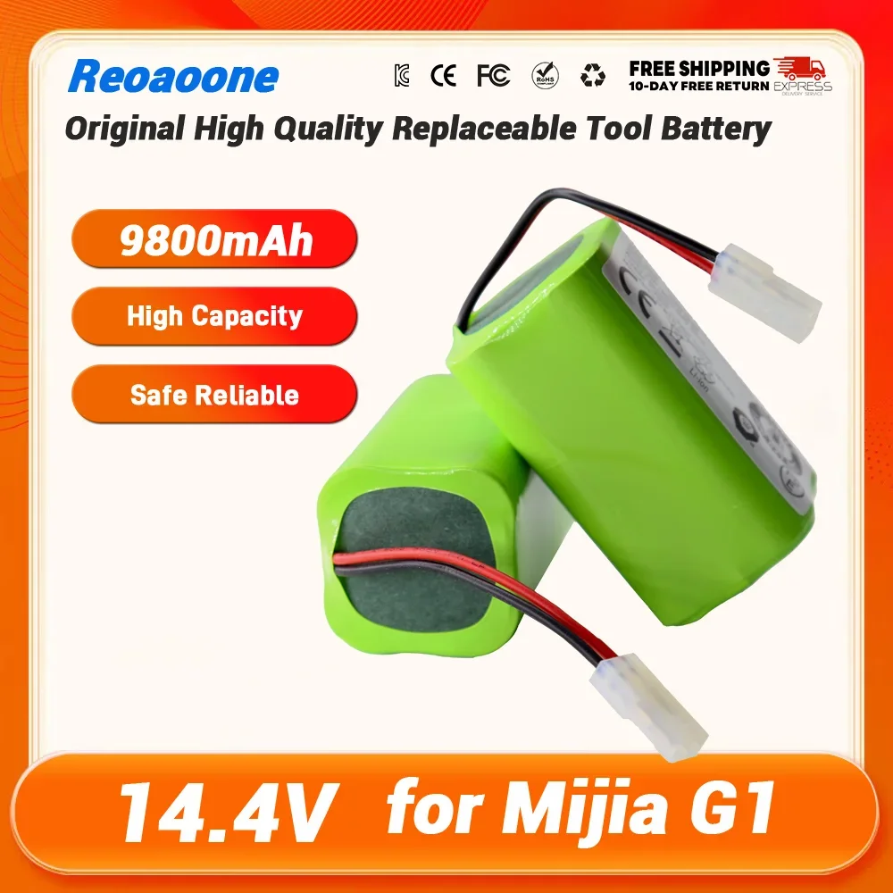 Battery H18650CH-4S1P for Robot Vacuum Cleaner Xiaomi Mi Robot Vacuum Mop Mijia G1 MJSTG1,SKV4136GL,12800 mAh 14.8 V Batterise