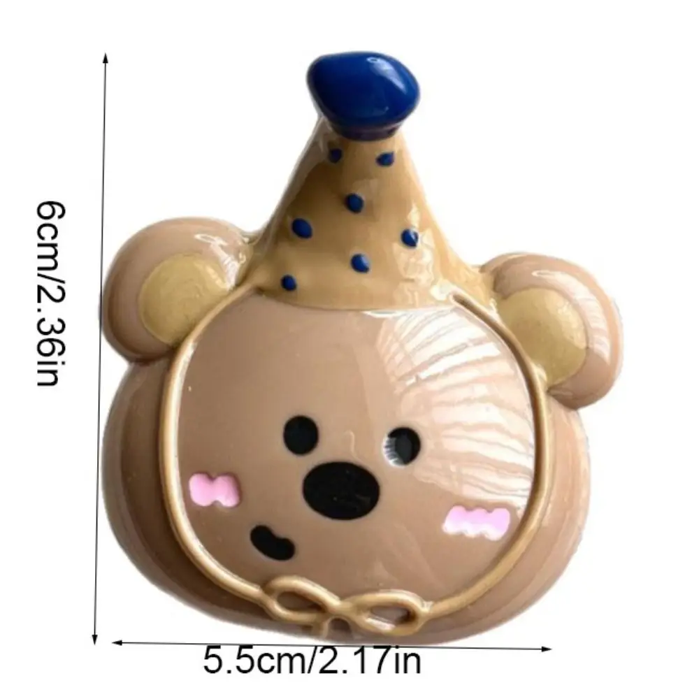 Sweet Hairpin Bear Hair Clip Acrylic Geometry Cartoon Hair Claw Korean Style Hair Accessories Plastic Grab Clip Travel