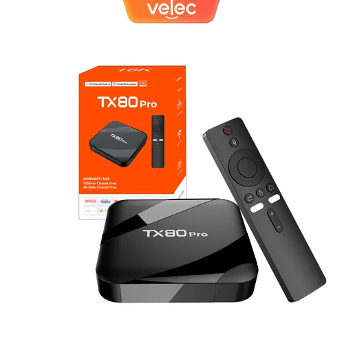 Imagen 1 del producto AndroidTV 16 TX80 PRO TV Box, CPU ARM Cortex-A53 de cuatro núcleos Penta-Core Mali-450 GPU, memoria de 16 GB + 256 GB, WiFi de doble banda, 4 K UHD