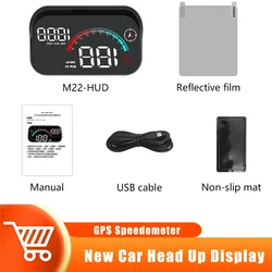 M22 Car Head Up Display Digital GPS Speedometer HD LCD Windshield Projector Travel Mileage Compass Travel Time Over Speed Alarm
