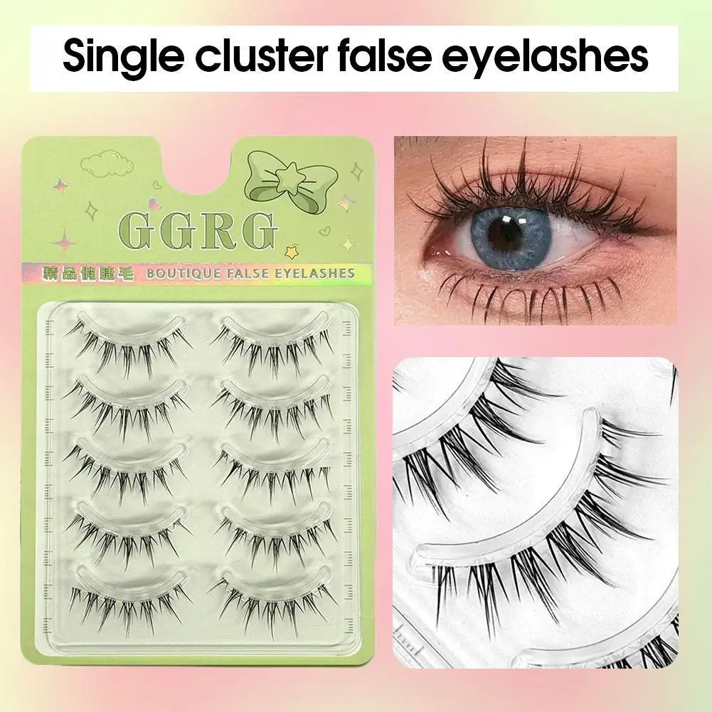 Tiras completas, pestañas postizas de racimo esponjoso, aspecto Natural, tallo fino transparente, pestañas postizas, extensión de pestañas Manga, maquillaje