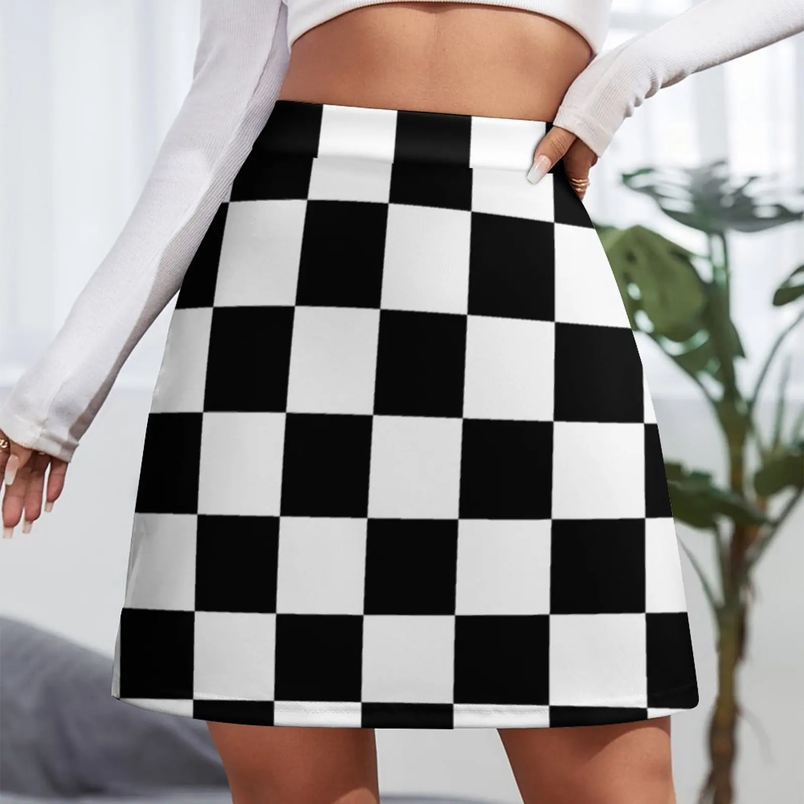 Mod Checkers Mini Skirt Woman skirt korean style skirt