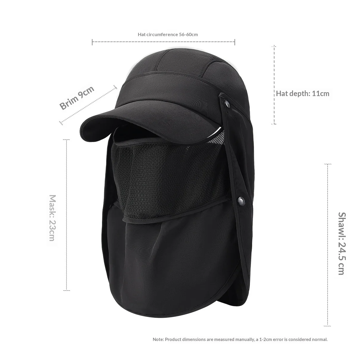 Full Cover Outdoor Sun Protection Hat Men Women Cover The Face Protect Against Ultraviolet Rays Hiking Fisherman Hat Wide Brim