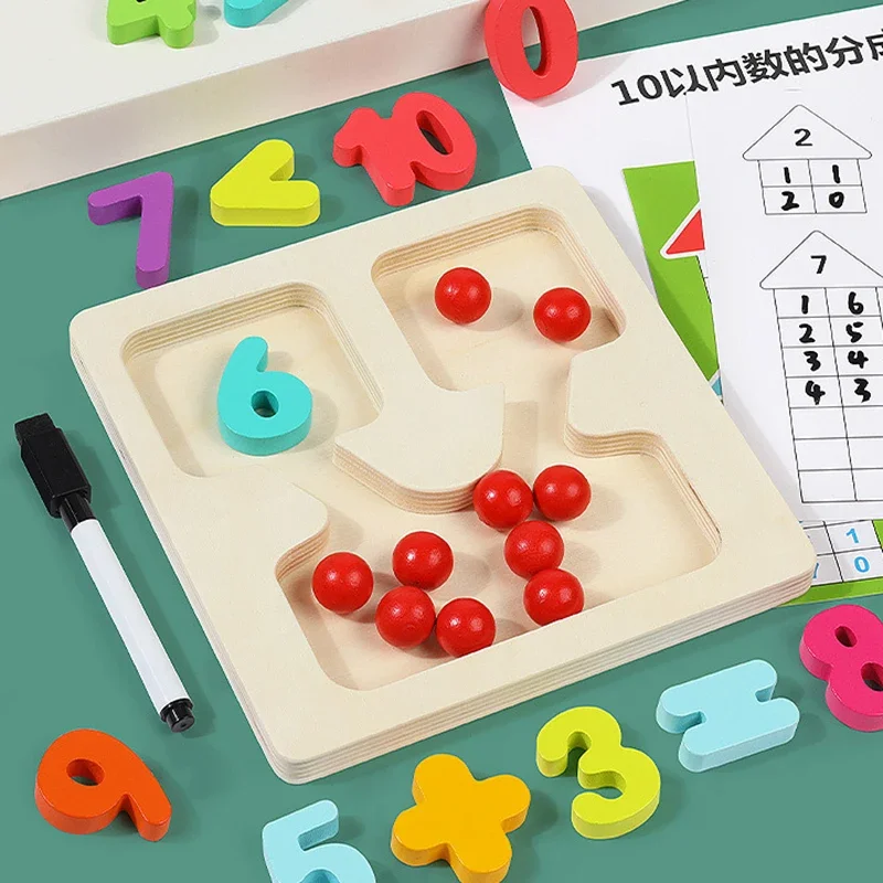 Montessori niños contando matemáticas aritmética suma resta material didáctico pensamiento lógico juguetes educativos de aprendizaje