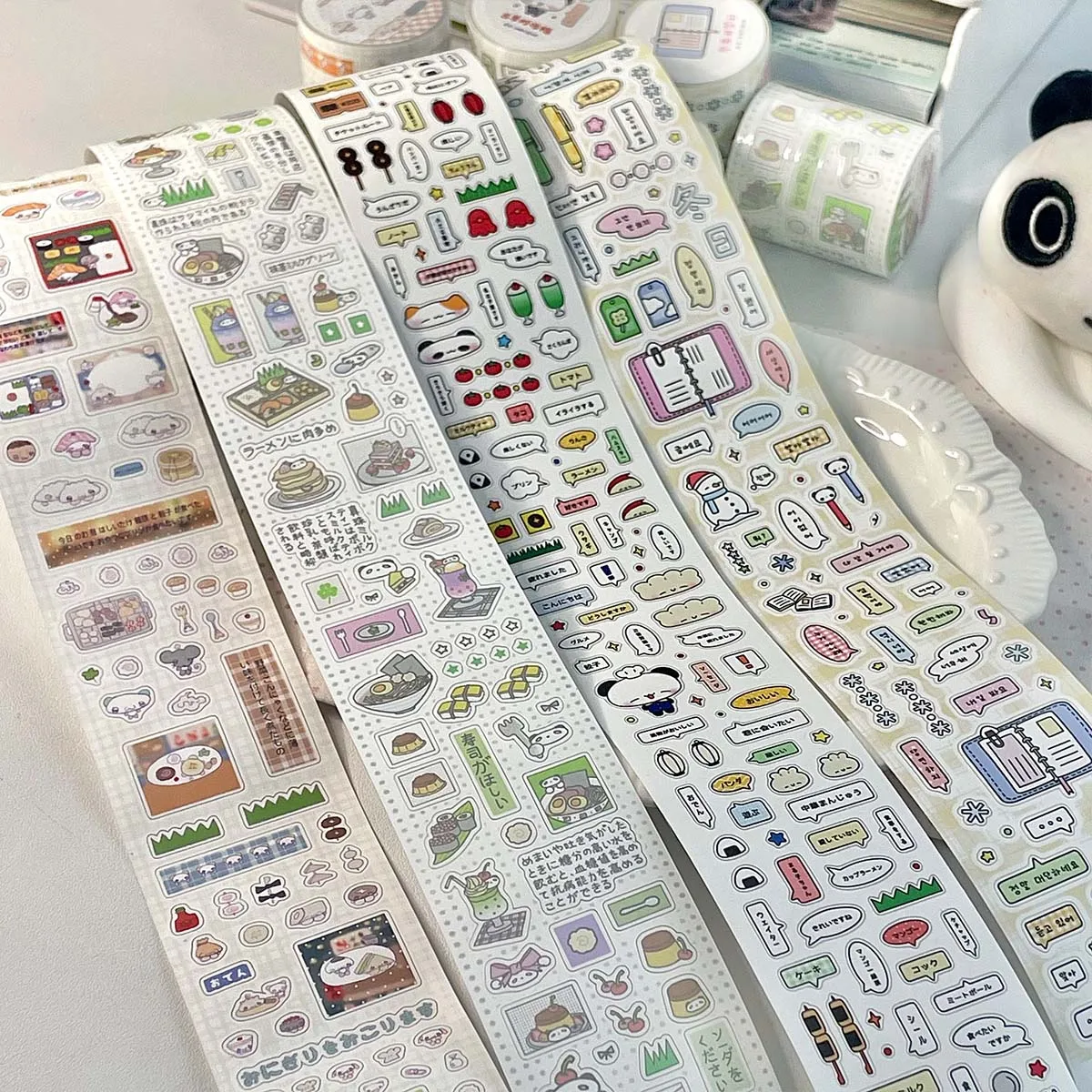 

Cute Doodle Sticker Tapes Die-Cut Washi Tape Kawaii Dialog Stamp Stickers Deco Scrapbook Journal Decor Supplies