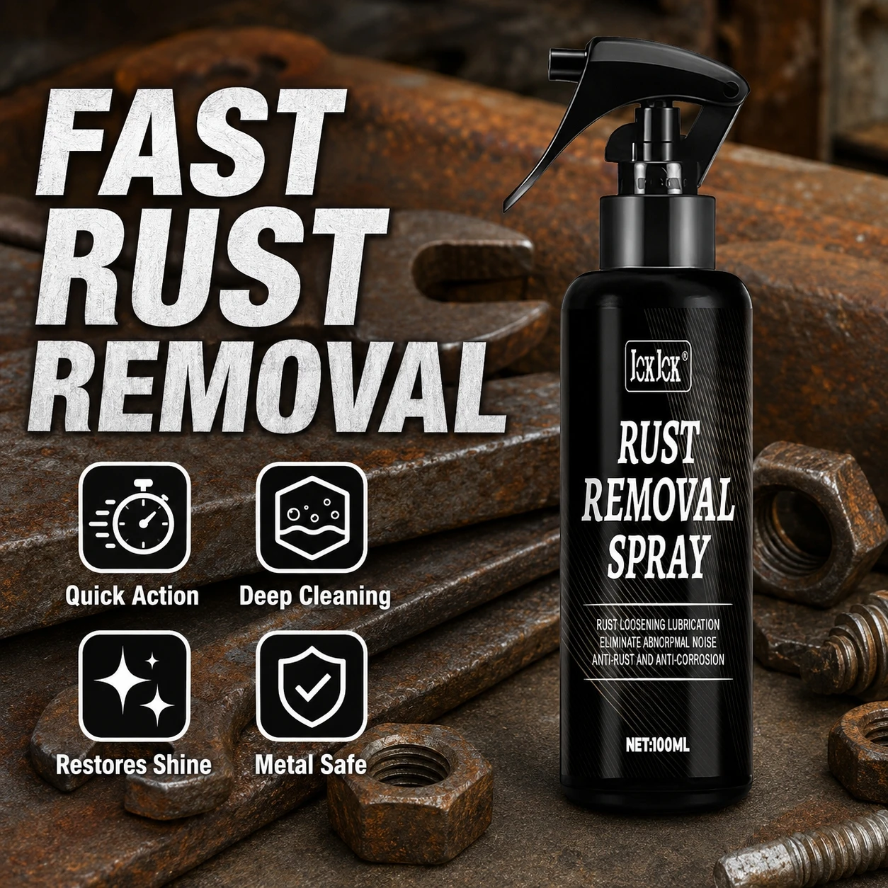 Heavy Liquid Car Exhaust Rust Removal Spray,Quick Acting Corrosion Inhibitor, Suitable for Motorcycles Rvs Trucks, Easy to Apply