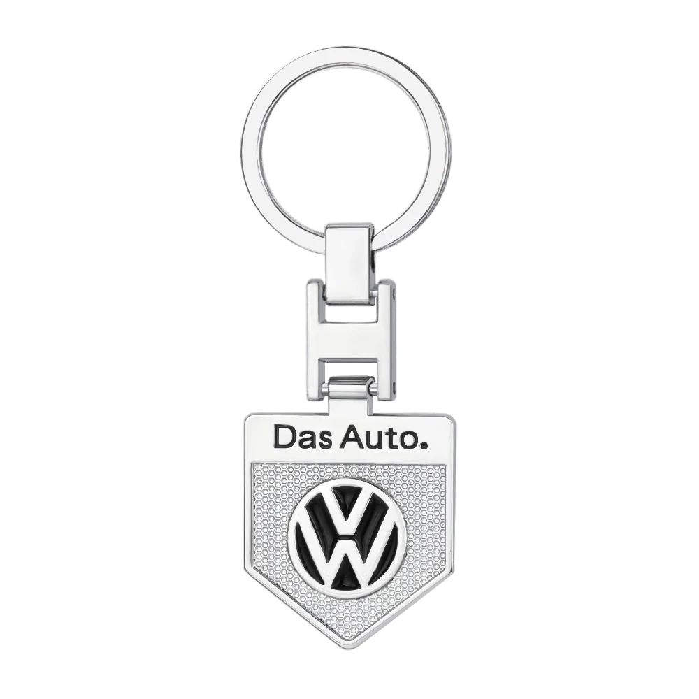 LLavero de Metal con logotipo para Volkswagen, Funda de cuero con cuerda trenzada, para VW, GTI, Tiguan, Polo, Golf 5, 7, Passat, Beetle