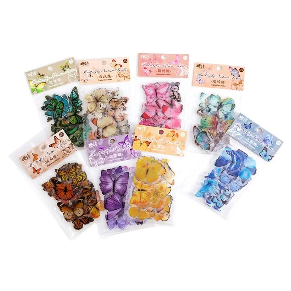 Adhesive Notebook Handbook DIY Material Journal Stickers Stationery Sticker Scrapbooking Stickers Butterfly Decorative Sticker