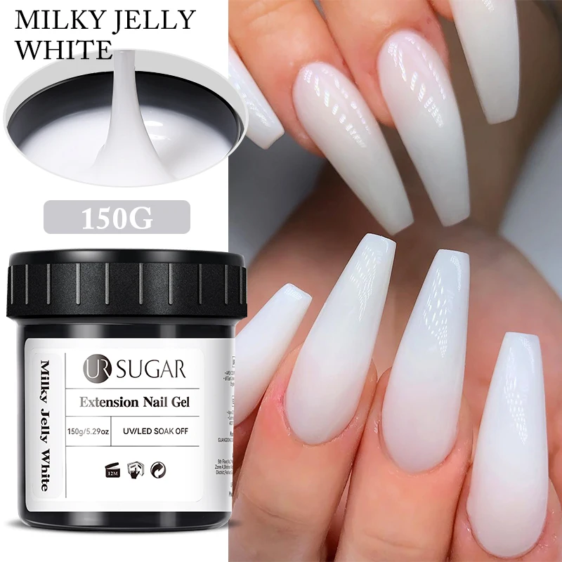 UR SUGAR 150g Transparent Nail Extension Gel Jelly White Light Pink Acrylic French Nail Art UV LED Gel Semi Permanent Manicure image 3