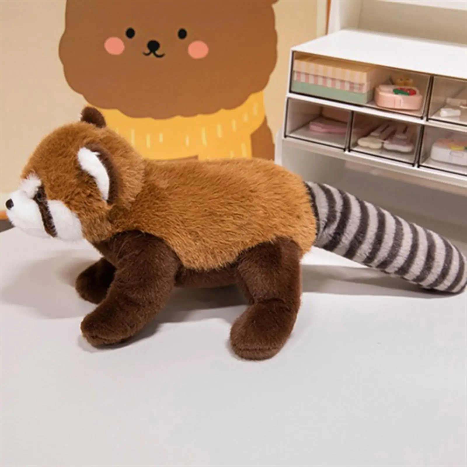 Cute Raccoon Plush Toy Cuddly Raccoon Toy Hugging Sleeping Doll Toy Stuffed Animal for Christmas Gift Bedroom Babies Decor