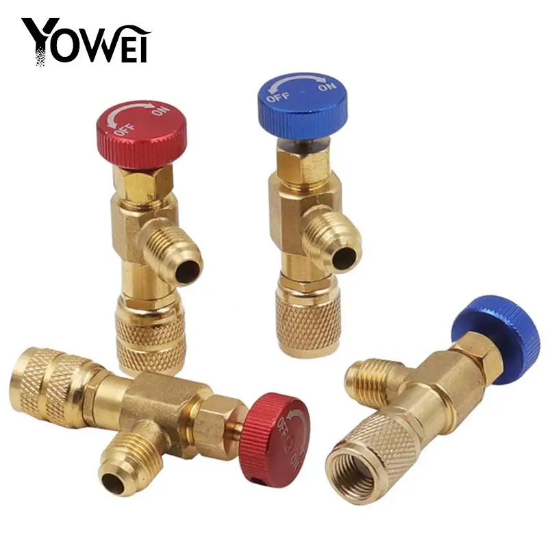 

1PCS Liquid Safety Valve R410A R22 Air Conditioning Refrigerant 1/4 "Safety Adapter Air Conditioning Repair And Fluoride