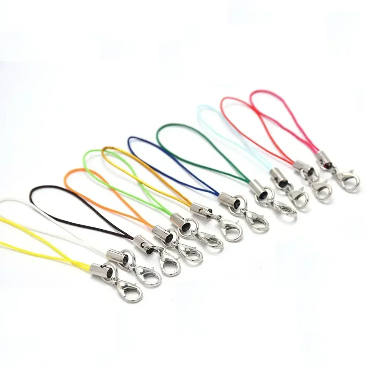 🔗50PCS Black Nylon Strap Charms Set Durable Lanyard Cords with Lobster Clasp | Anti-Fray Adjustable Keychain Mobile Bag Straps