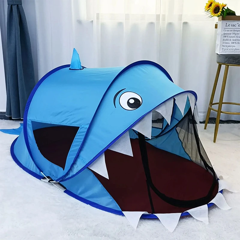 Nueva tienda portátil de tigre para niños, casa de juegos de animales de dibujos animados para niños, tienda de juguete emergente para exteriores, red interior, piscina de bolas para bebés, envío directo