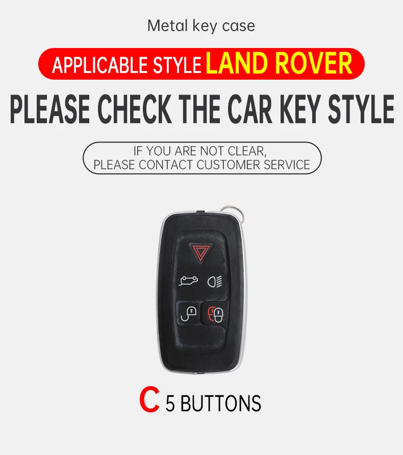 Car Key Case Cover For Land Rover Sport Freelander Discovery 4 Range Rover Sport LR4 2010-2012 Zinc Alloy Leather Auto Keychain