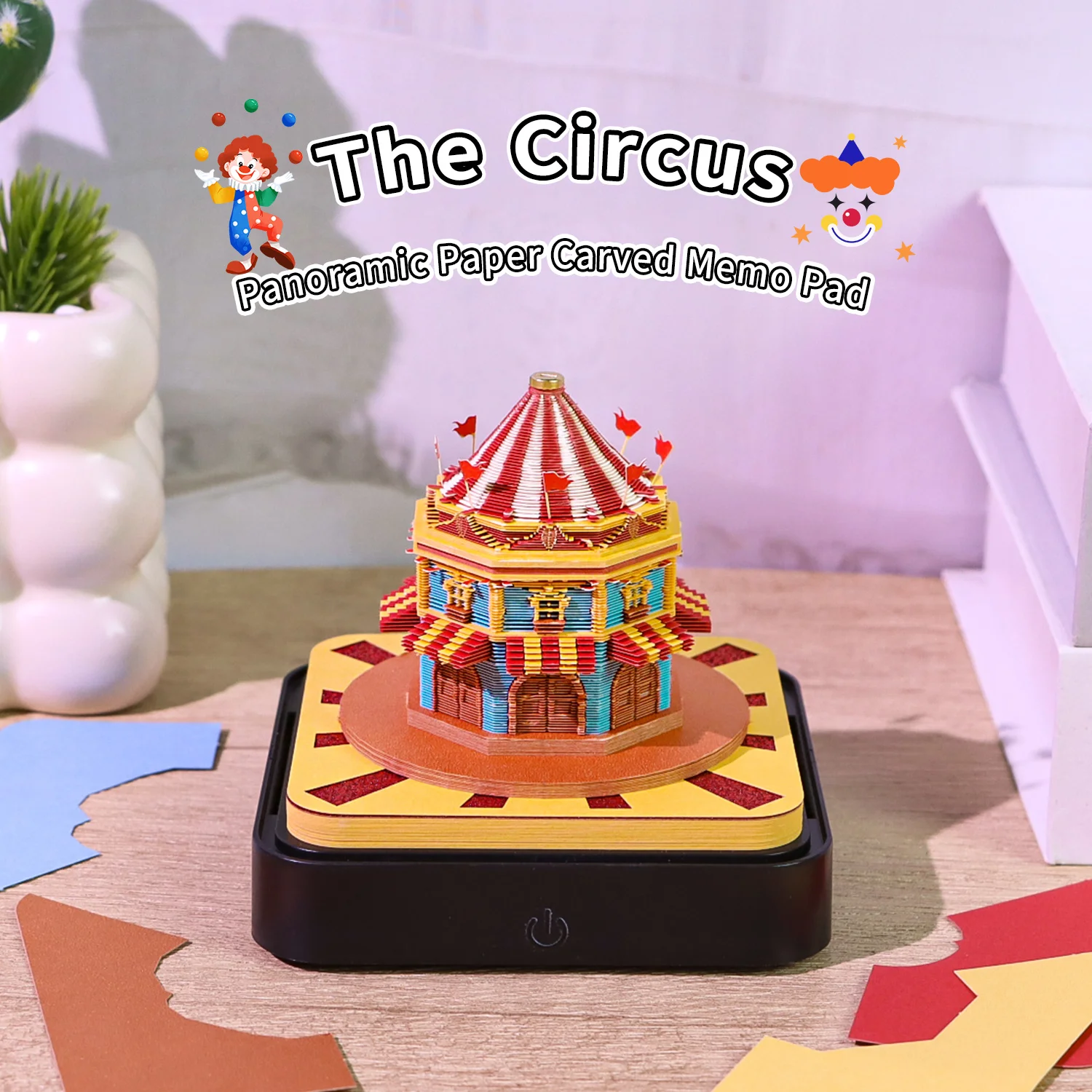 

3D Notepad Memo Pads Circus Modeling Paper Art Notes Block with Unique 3D Design for Enhanced Creativity and Organization