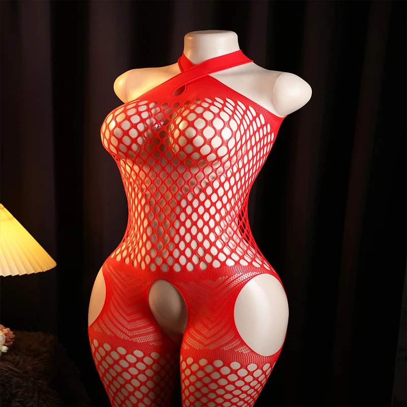 مجموعة شبكة صيد السمك جوارب مثيرة لكامل الجسم ملابس داخلية للكبار بدون حمالات جوارب ساخنة شفافة وغريبة زي مثير دمية جنسية ملابس داخلية نسائية
