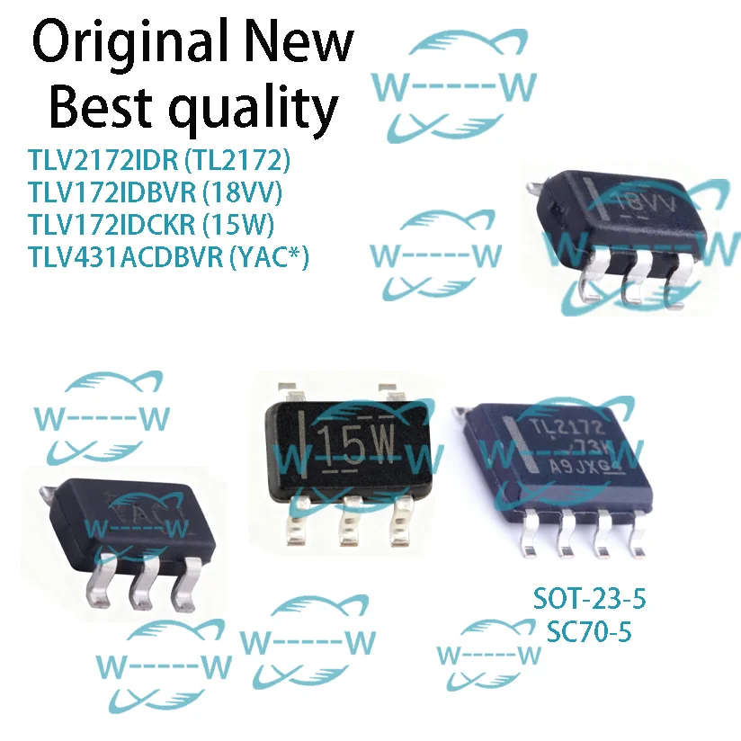 (10-50 PCS) TLV2172IDR TL2172 TLV172IDBVR 18VV TLV172IDCKR 15W TLV431ACDBVR YAC TLV172I TLV431AC TLV431A IC CHIP