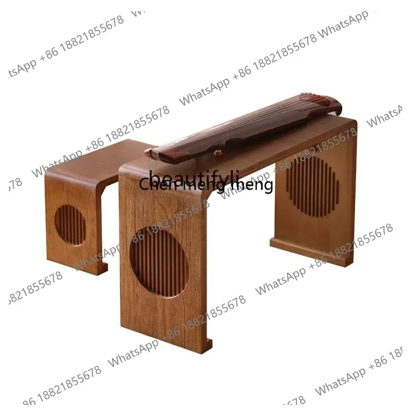 ss 26 Guqin Desks and Chairs Resonance Piano Table Solid Wood Chinese Table Calligraphy Table New Chinese  School Desk and Chair
