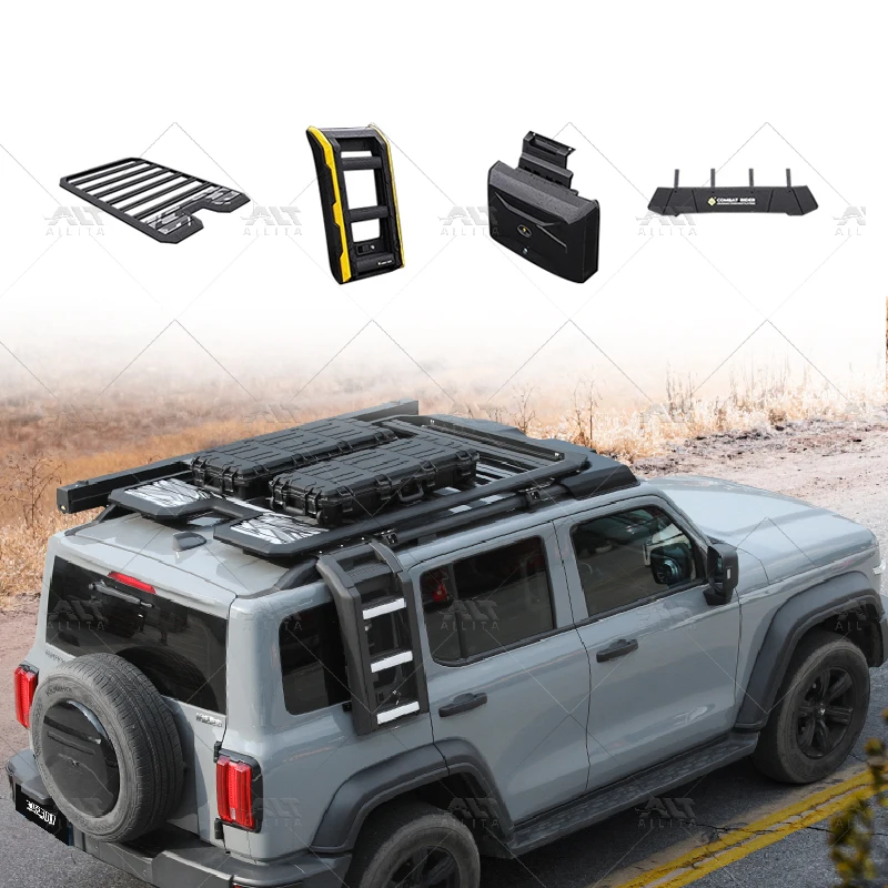 

Hot Selling Car 4x4 Accessories Roof Rack Side Ladder Storage Side Box for Tank 300 Accessories