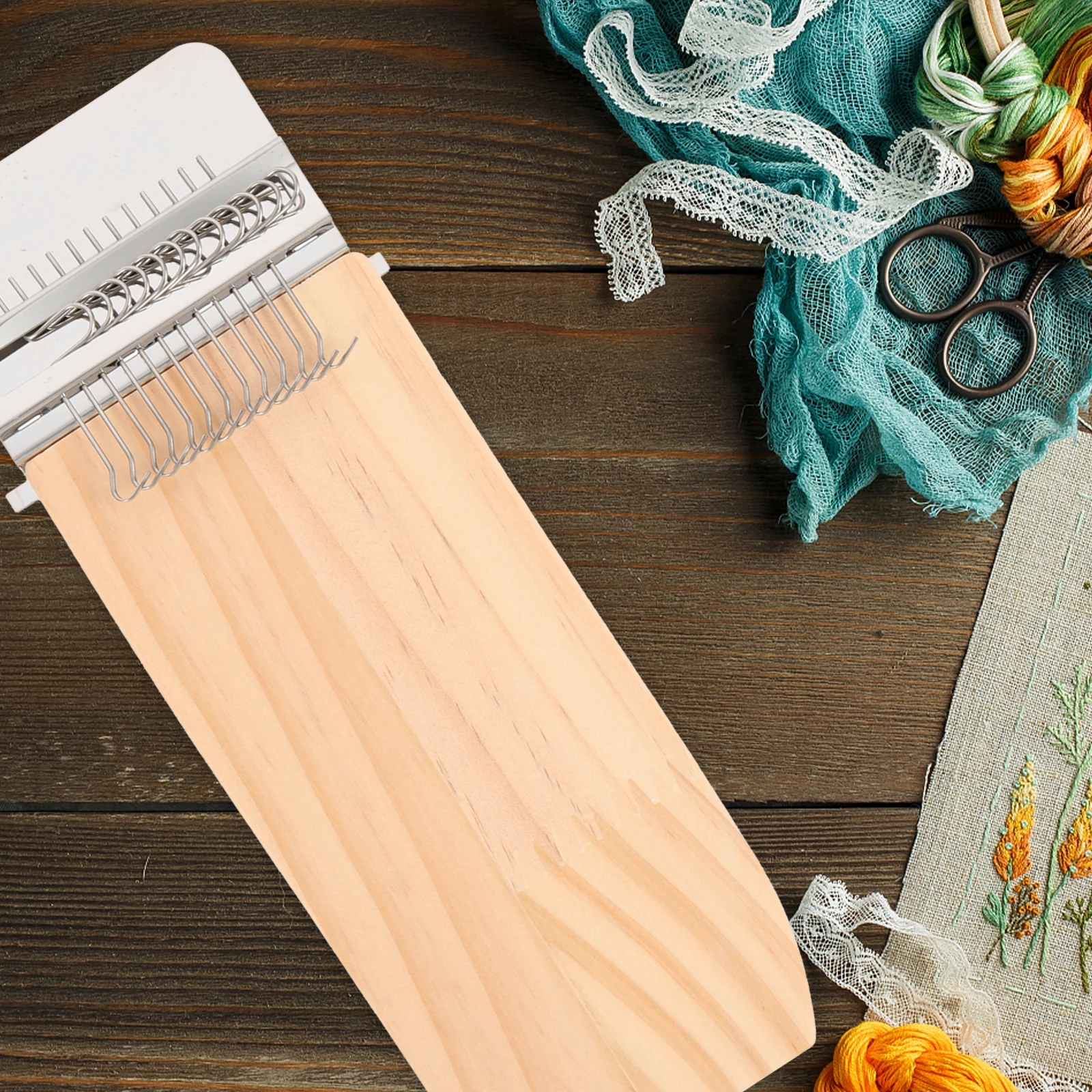 

Small Knitting Machine H Clothing Mending Tool Weaving Kit Mini Wooden Tapestry Tools DIY Weaving Toy Perfect for Beginner