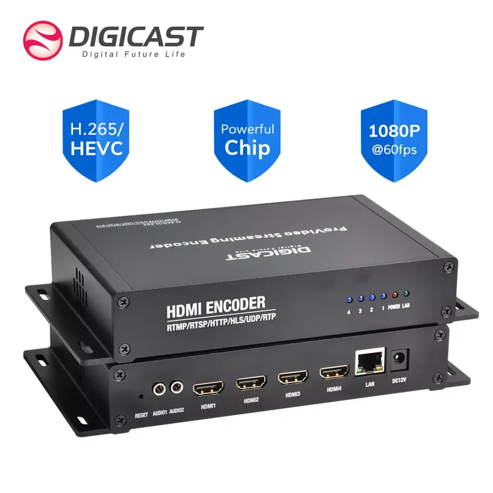 DMB-8904A-EC H.265 4 In 1 1080p HD Digital 4 Channel Video Encoder For  Headend Equipment