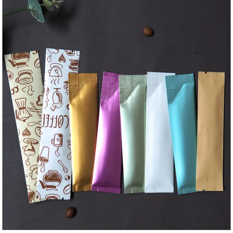 500pcs Colors OpenTop Aluminum Foil Bag Party Ground Coffee Fruit Dried Milk Powder Liquid Honey Trial Heat Sealing Pouches