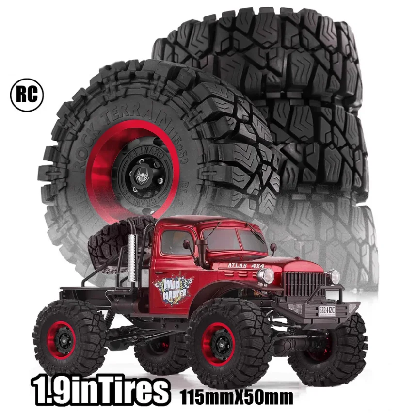 1.9 Metal Anti-Off Rim Protectors, Set of 4, Suitable for Rc4Wd D90 Axial Scx10 Wraith Tamiya Hpi 1/10 Crawler Car, 115mm Tire Universal Upgrade Parts