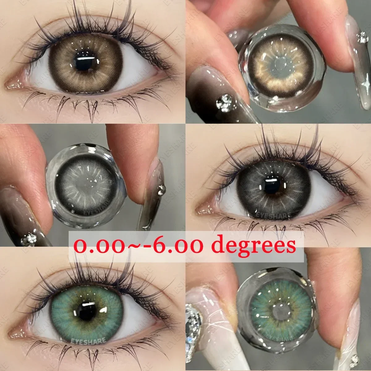 EYESHARE Colored Contacts Lenses With Diopters Prescription Lenses 1Pair ESTONIA-GREEN Myopia Lenses Fashion High Quality Lens