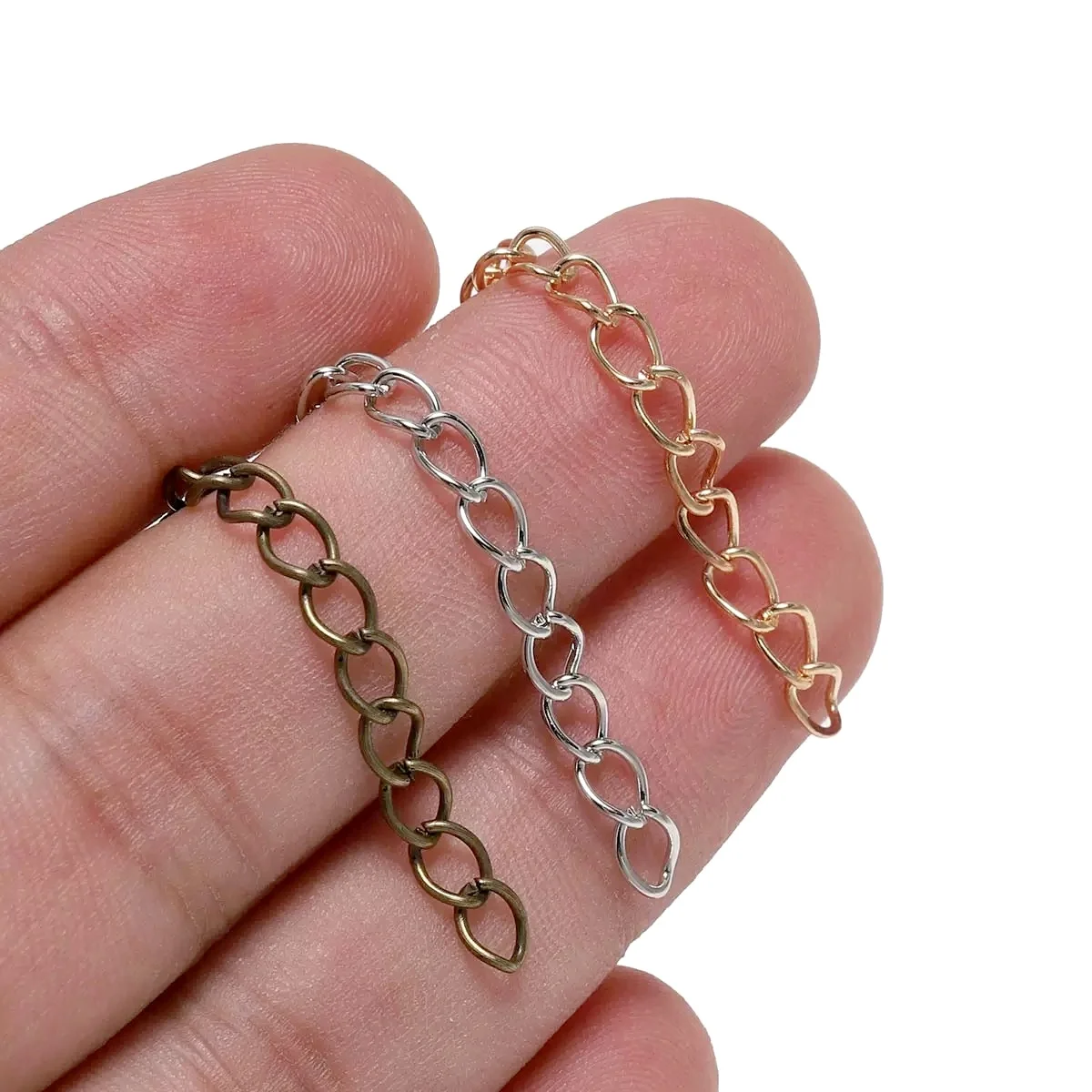 100pcs/lot 50mm 70mm Necklace Extension Chain Bulk Bracelet Extended Chains Tail Extender For DIY Jewelry Making Findings image 5