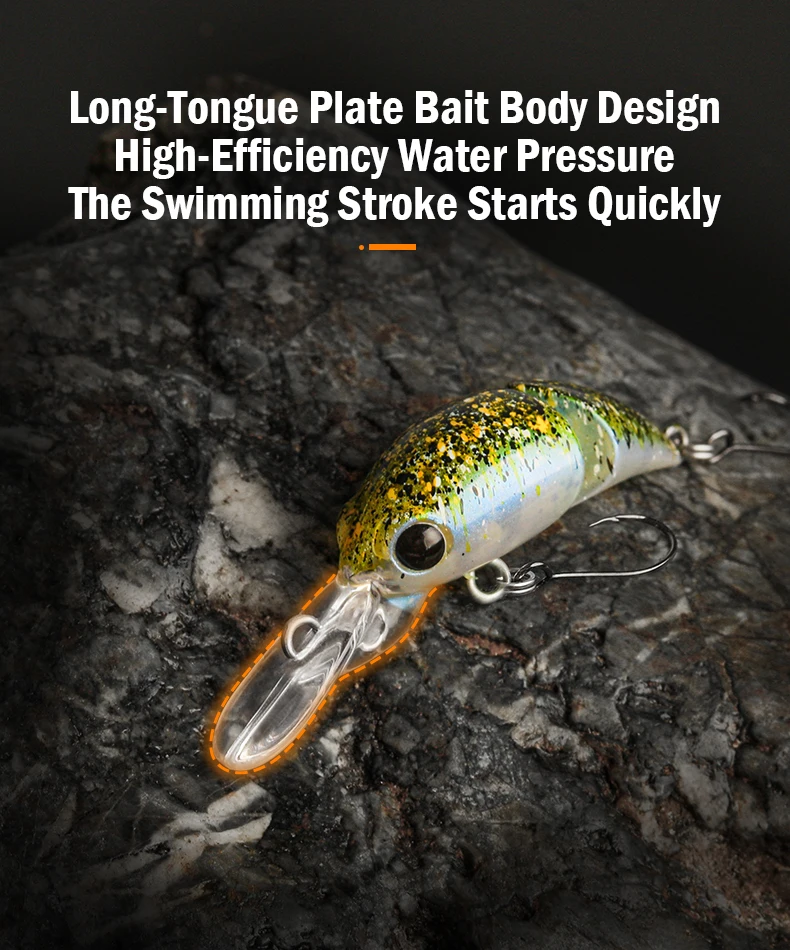 LEYDUN 35mm 2,6g Micro Angelköder Zwei Abschnitte Schwimmende Minnow Flach Tauchen Crankbait Angeln Künstliche Swimbaits Köder – Detail 4