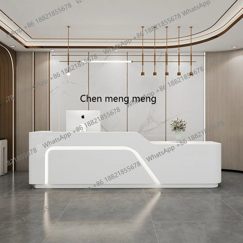 X  Company front desk reception desk paint beauty salon bar checkout page simple