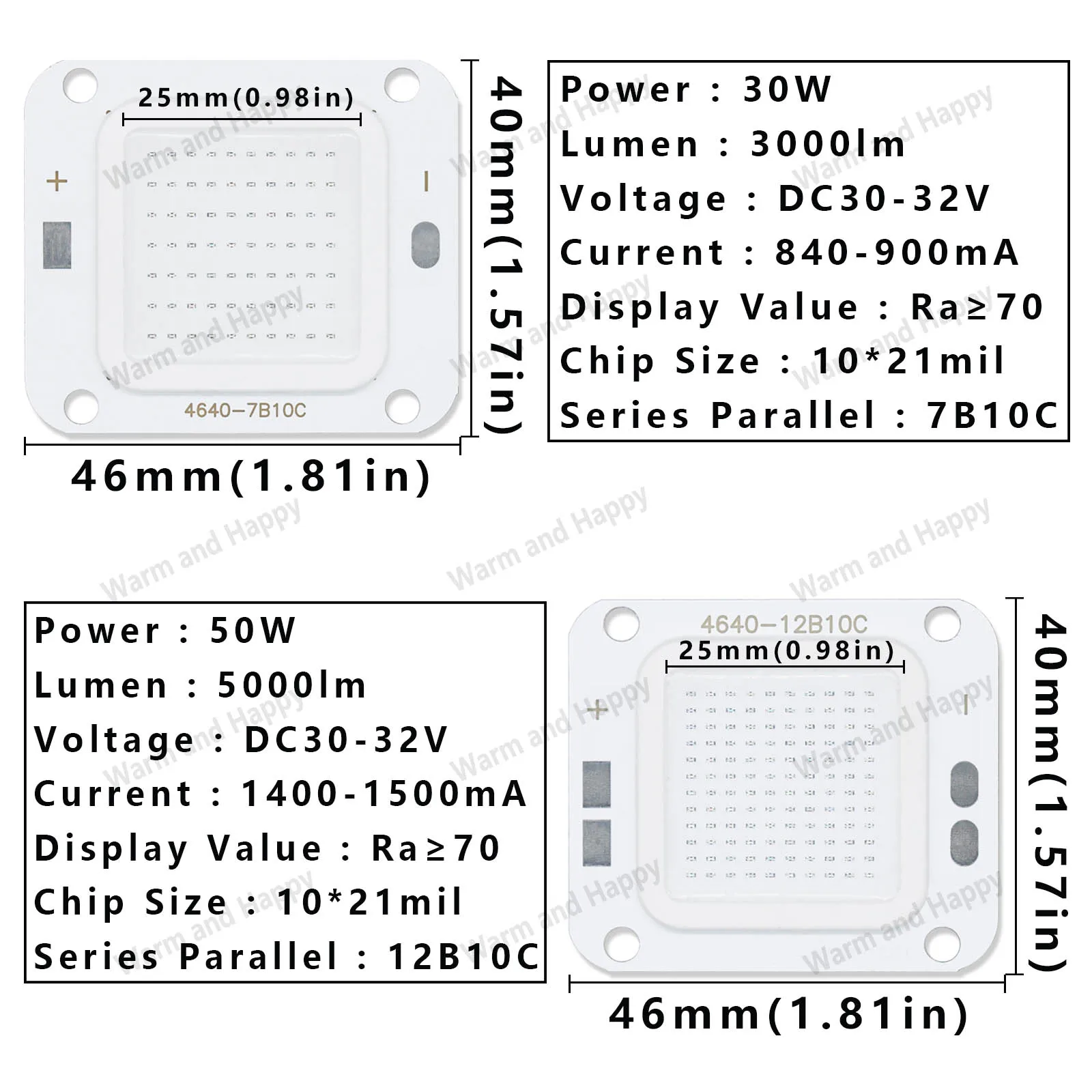 LED COB Chip DC30-32V 10W 20W 30W 50W High Power COB LED Cold White Warm White Red Green Blue Floodlight Spotlight Bulbs
