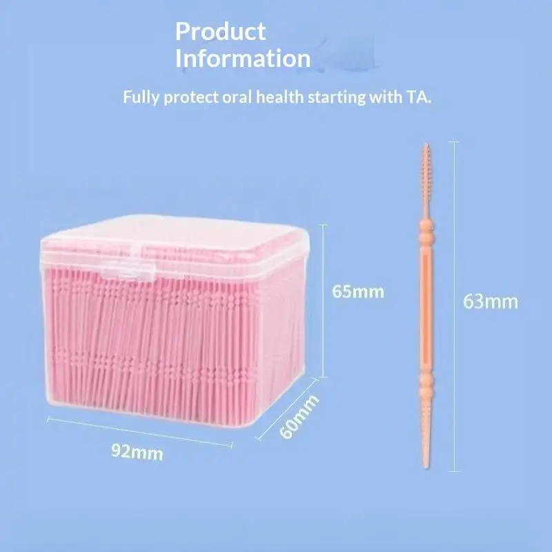 1100Pcs/Box Double-Ended Fish Bone Shaped Disposable Plastic Toothpick Dental Floss Interdental Brush Oral Cleaning Caring Tools
