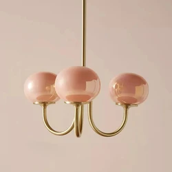 French Vintage Cream Style Pink Bedroom Pendant Light Medieval Warm Living Room Master Bedroom Children's Room Light Fixture