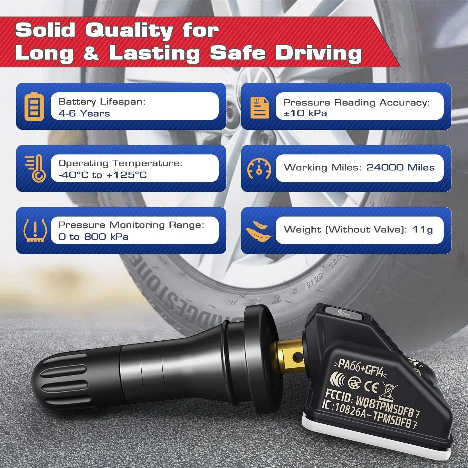 1/4PC Autel MX Sensor Rubber 433MHZ+315 MHZ 2in1Mx-Sensor TPMS Tire Repair Tool Automotive Accessory For MaxiTPMS TS501 TS508WF