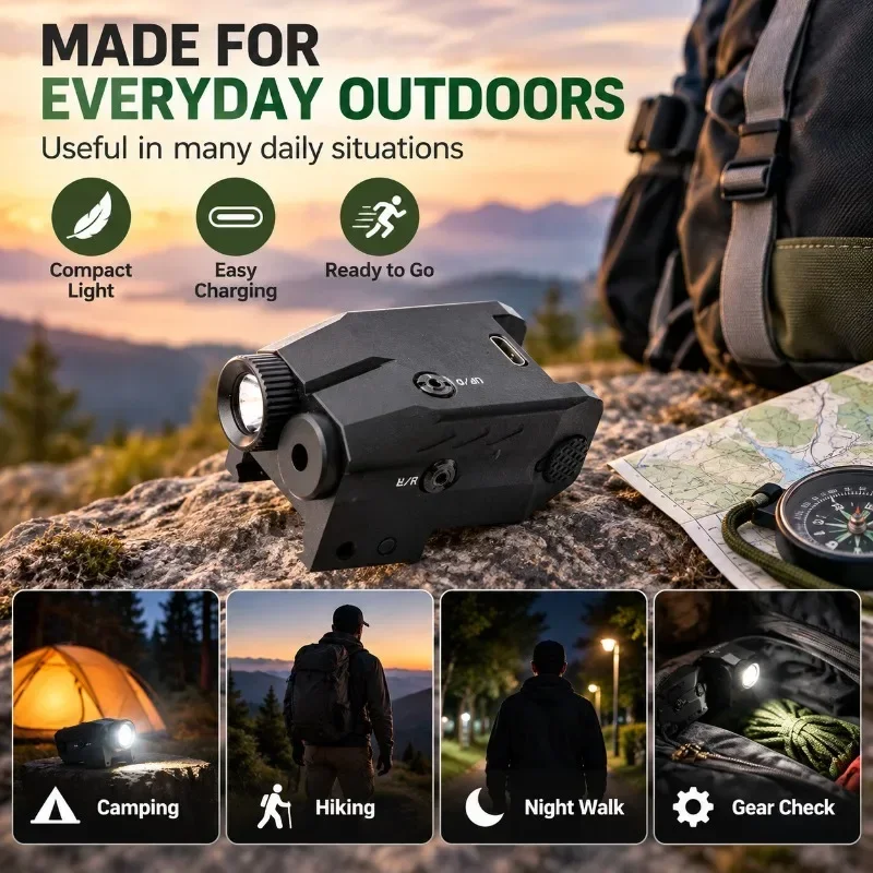 USB Direct Charging Integrated LED Flashlight Bottom Mounted Portable Bright Outdoor Torch Lamp