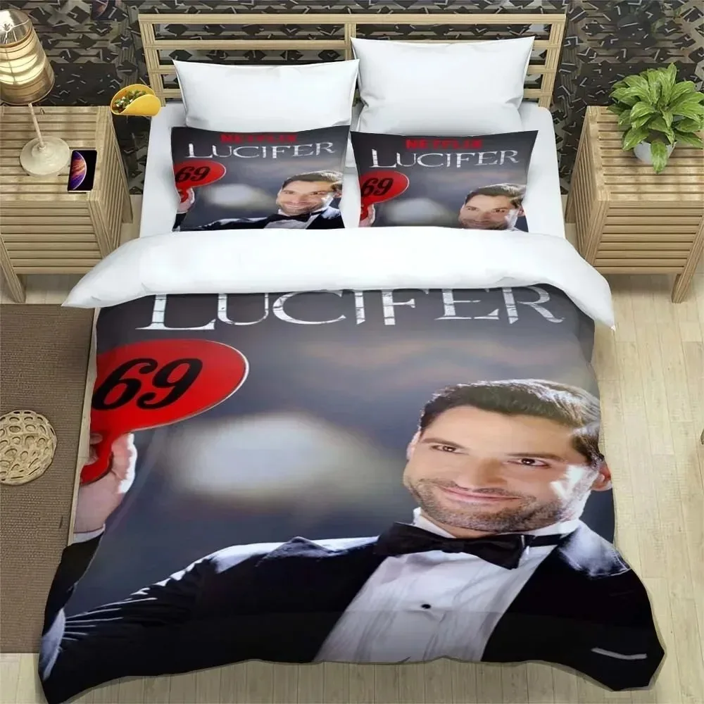 Lucifer Bedding Sets for Children,Cartoon Customized Bed Linen Boys Girls Duvet Cover Pillowcases Cotton Renforcé