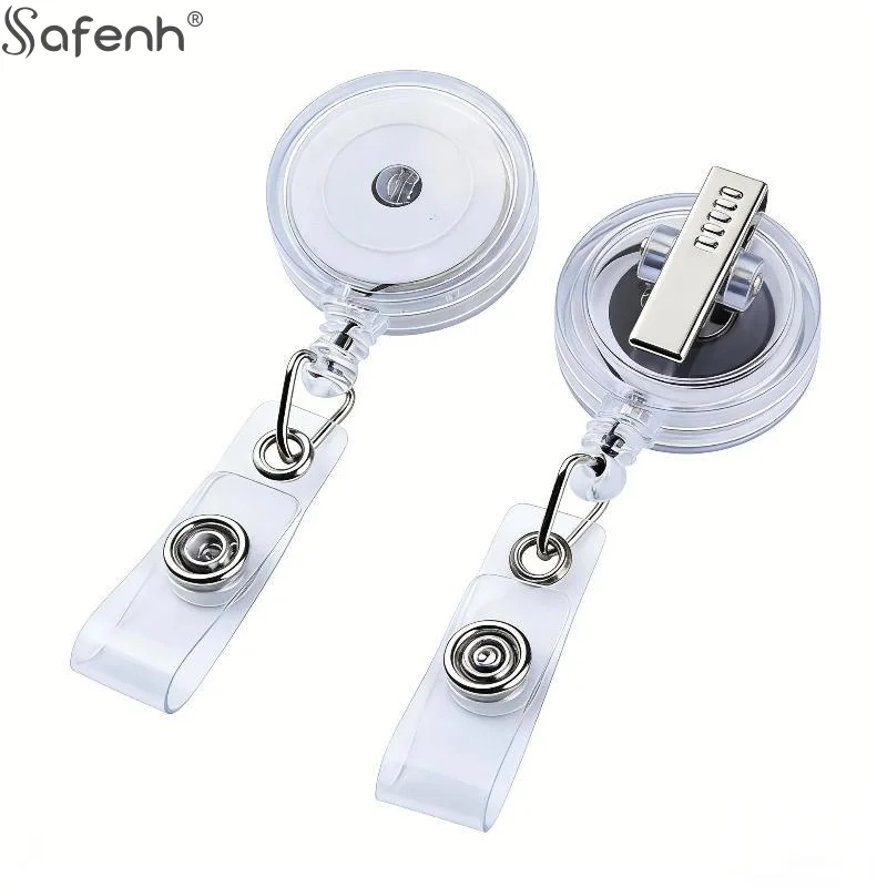 1 PC Retractable Pull Badge Reel Plastic ID Lanyard Name Tag Key Ring Chain Clips Hospital Nurse Badge Holder Credential Holder