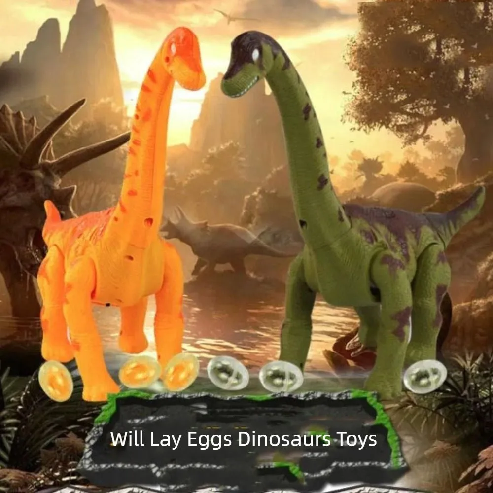 Plastic Will Lay Eggs Dinosaurs Simulation Projection Electric Dinosaur Craft Decor Swinging Crawling Long-necked Toddlers
