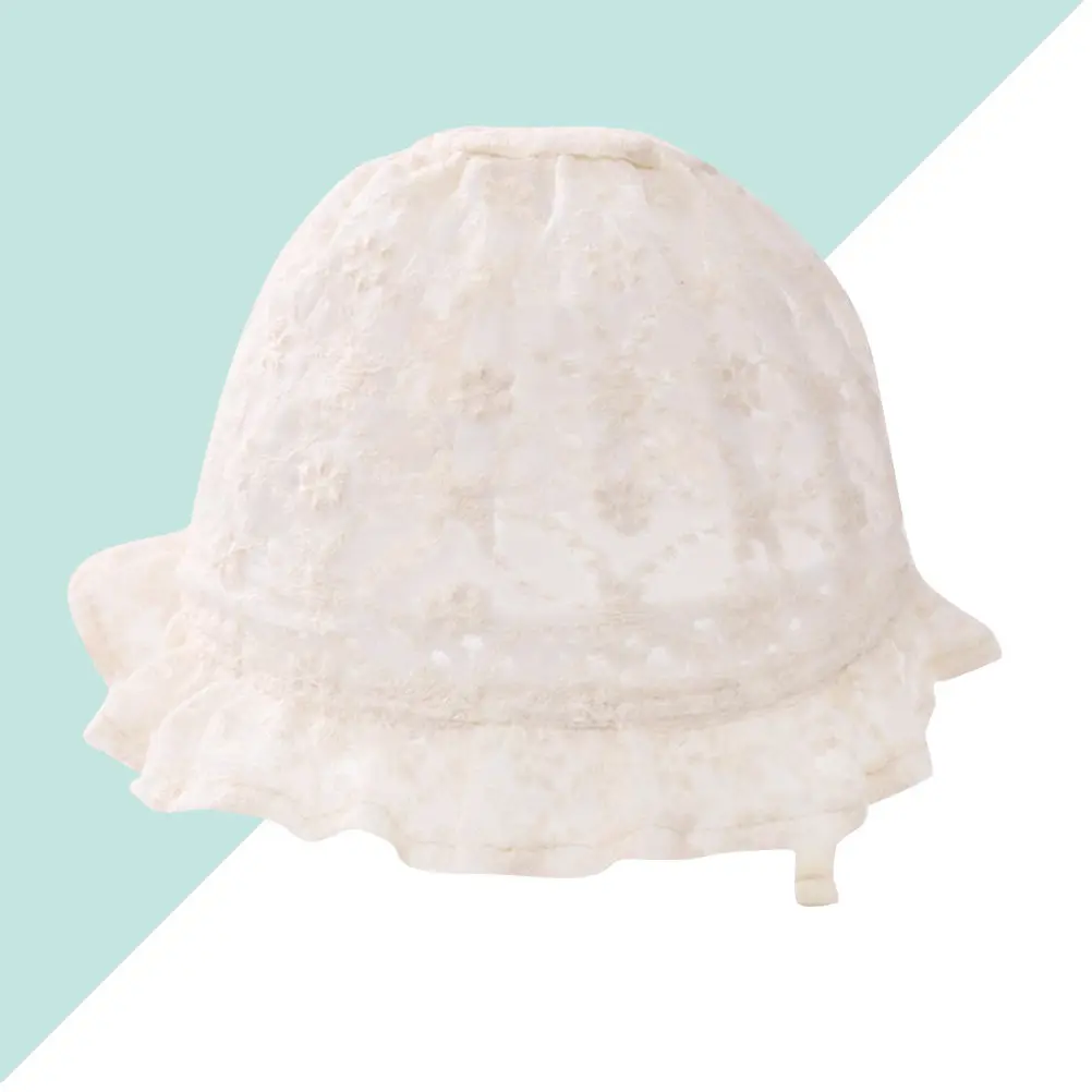 

Lovely Bonnet Baby Cap for Infant Toddler Comfortable Air Permeable Lace Design Sweet Photography Prop Stylish Gift Yellow