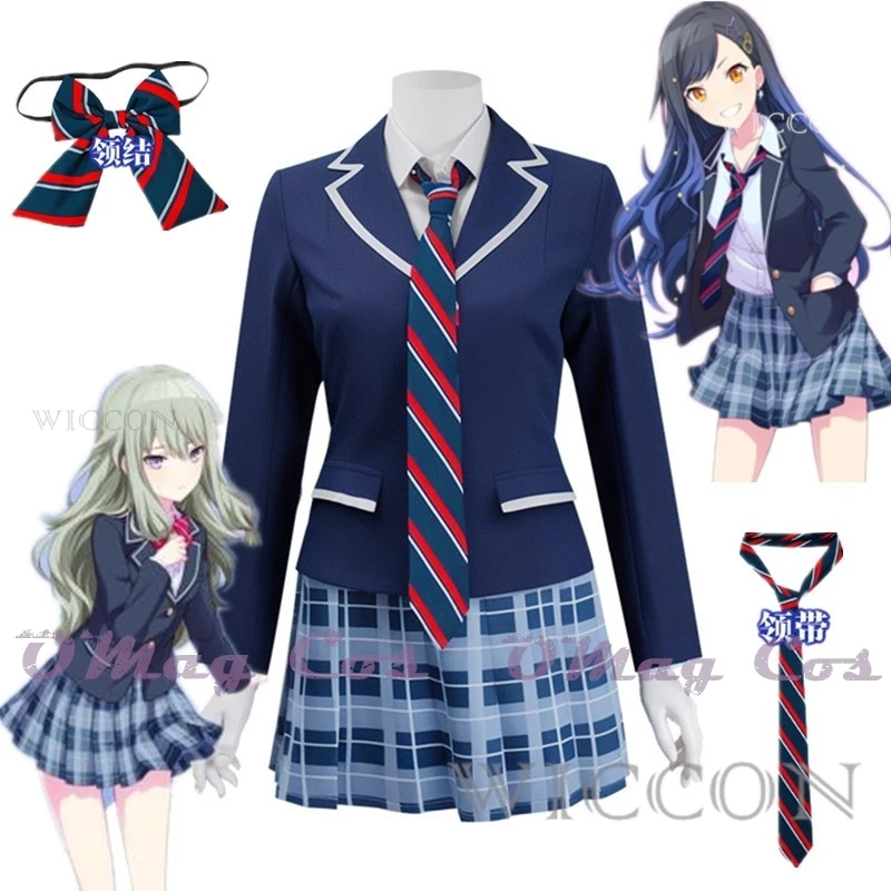 ¡Proyecto Sekai colorido para escenario! Feat. Shiraishi An Cosplay Kusanagi Nene, uniforme escolar Aoyagi Toya JK, peluca de disfraz