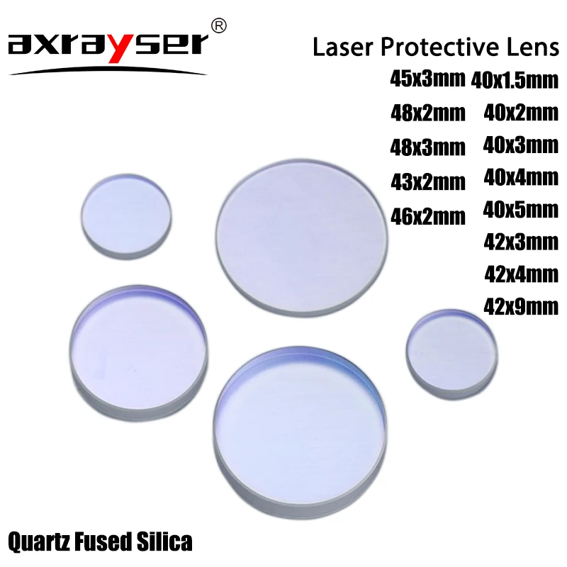 Raytools Laser Protective Lens Windows 40x2/3/5 42x9 48x3 1064nm Silica for Bodor WSX Cutting Machine