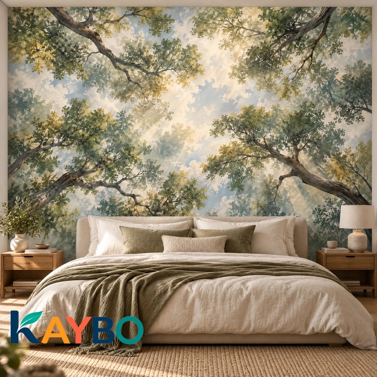 Forest Canopy Wall Mural Sunlight Trees Nature Wallpaper Non Self Adhesive Living Rooms Bedroom Woodland Ceiling View Home Decor